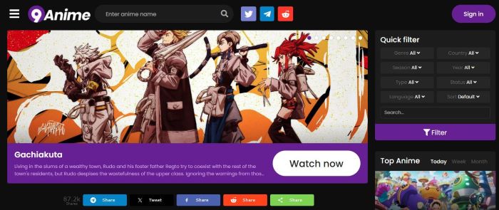 free anime websites dubbed 9anime