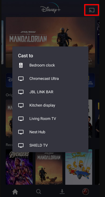 chromecast disney plus