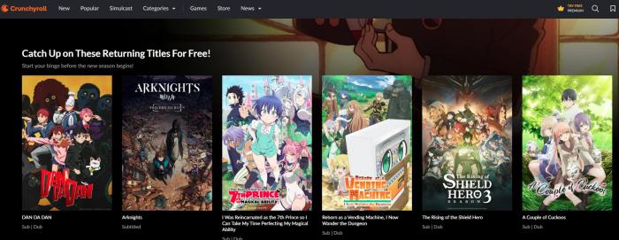 download anime website Crunchyroll