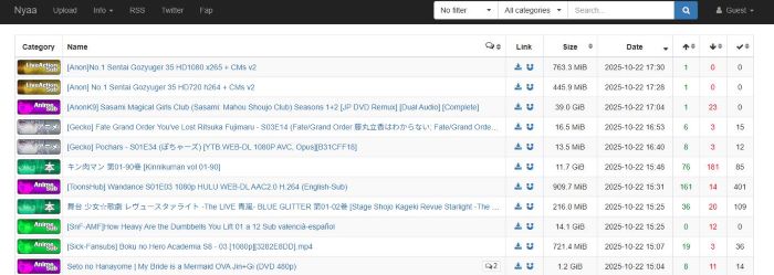 Nyaa anime download website