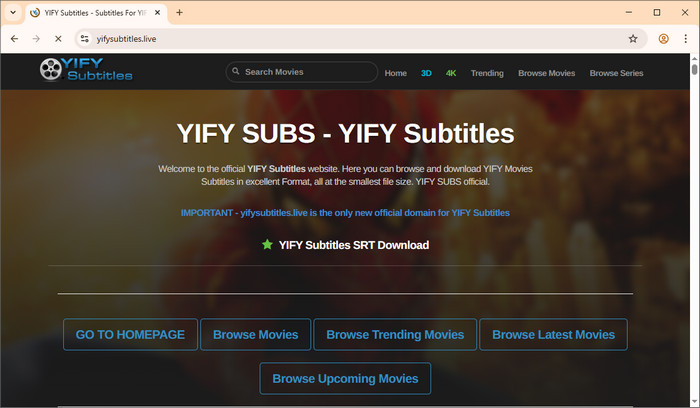 subtitle download free YIFY