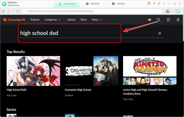 search crunchyroll video