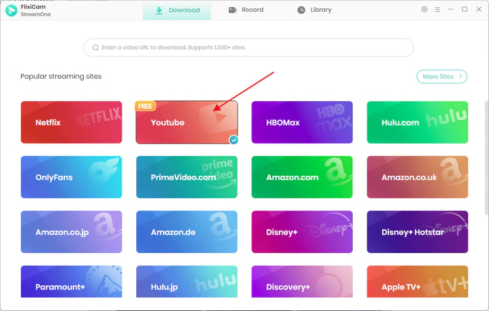 choose youtube site