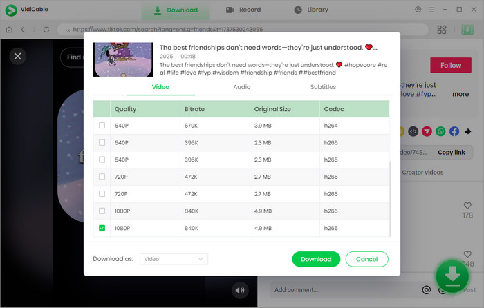 advance download tiktok