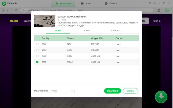 advance download tubi