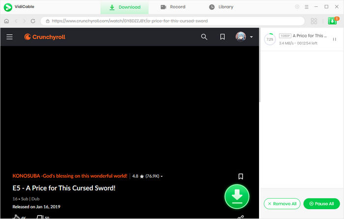 download crunchyroll video