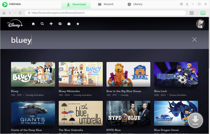 VidiCable disney plus downloader