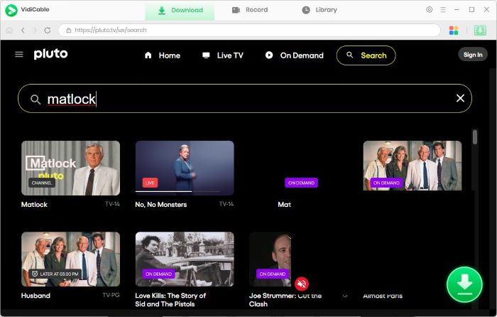 search video plutotv