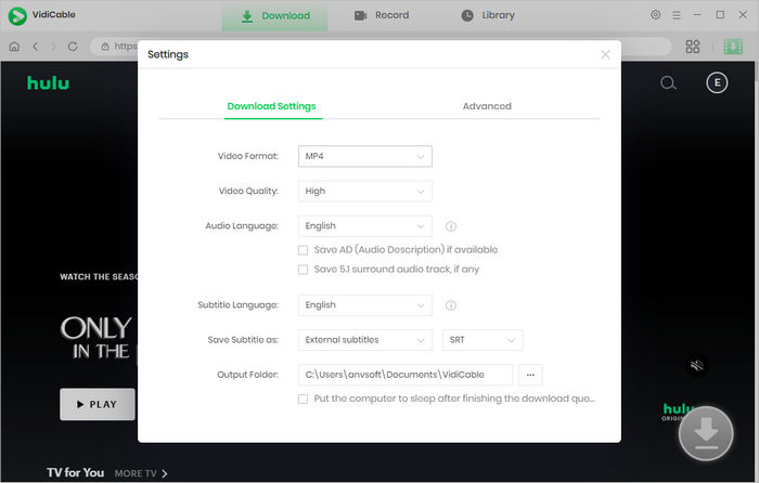 can you download shows on hulu to watch offline