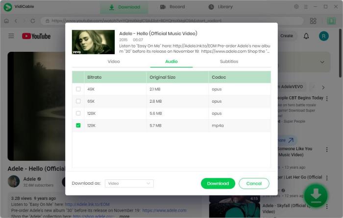 download YouTube audio
